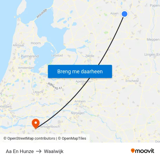 Aa En Hunze to Waalwijk map