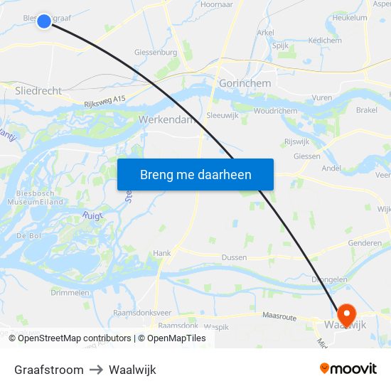 Graafstroom to Waalwijk map