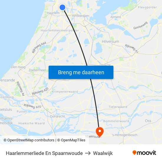 Haarlemmerliede En Spaarnwoude to Waalwijk map