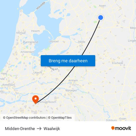 Midden-Drenthe to Waalwijk map