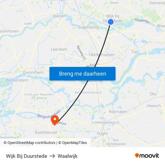 Wijk Bij Duurstede to Waalwijk map