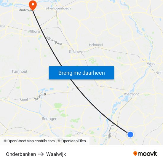 Onderbanken to Waalwijk map