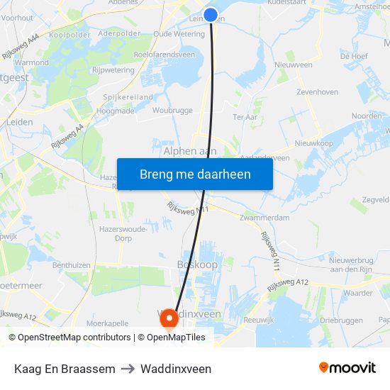 Kaag En Braassem to Waddinxveen map