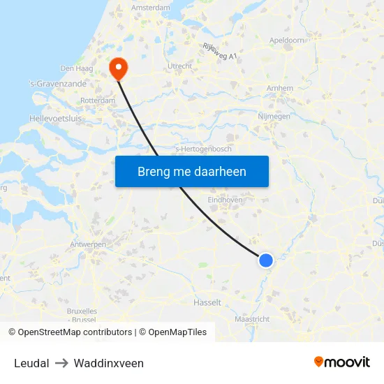 Leudal to Waddinxveen map