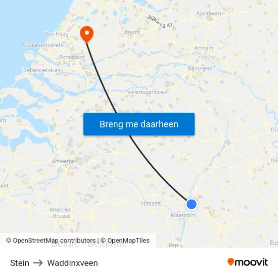 Stein to Waddinxveen map