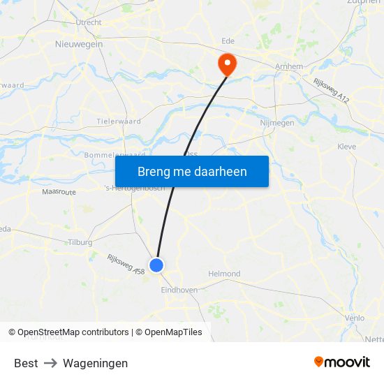 Best to Wageningen map