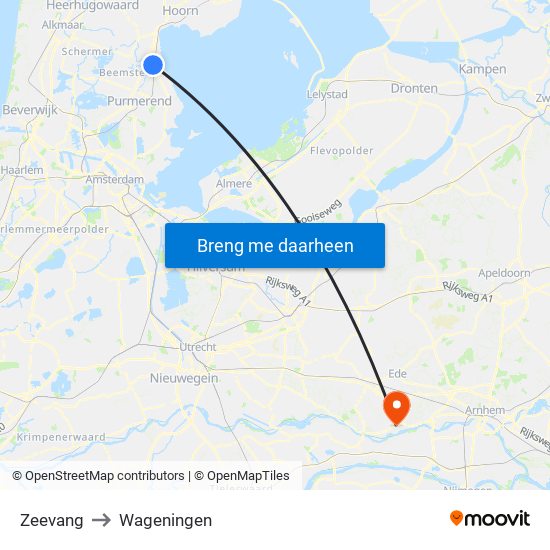 Zeevang to Wageningen map
