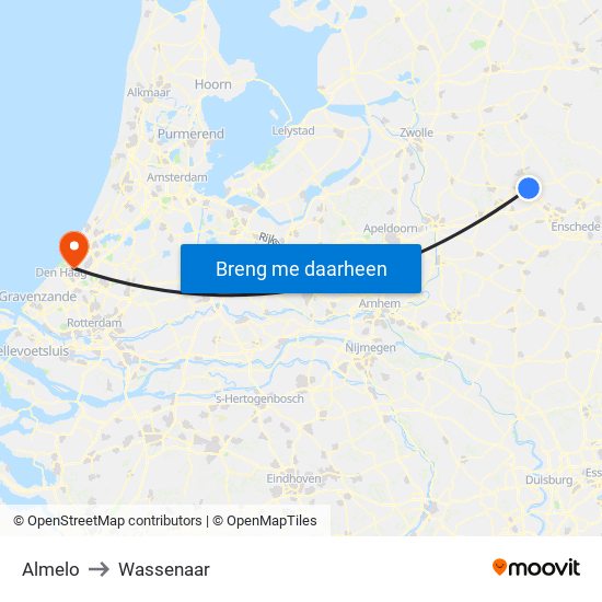 Almelo to Wassenaar map
