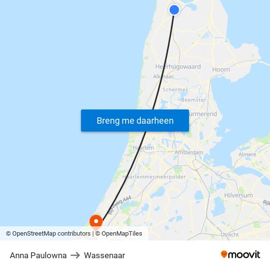 Anna Paulowna to Wassenaar map