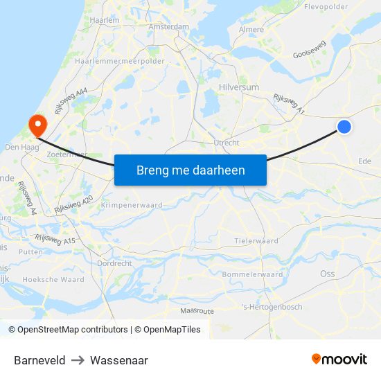 Barneveld to Wassenaar map