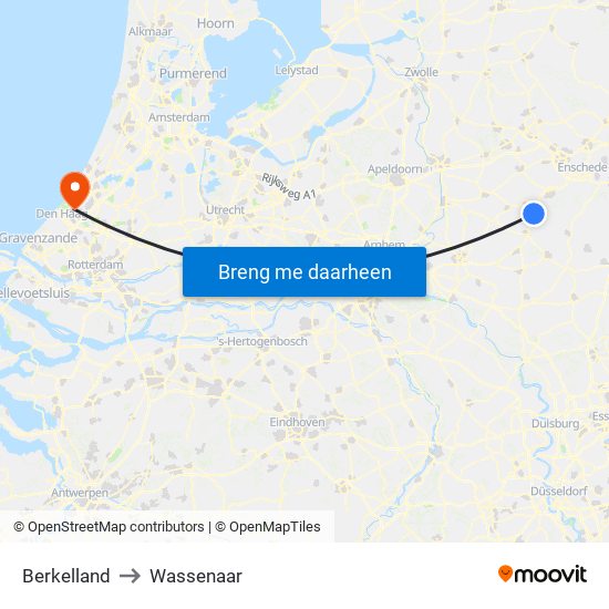 Berkelland to Wassenaar map