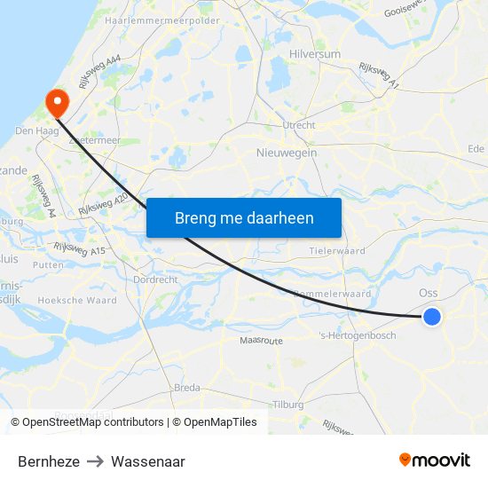 Bernheze to Wassenaar map