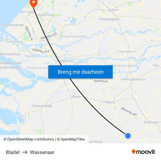 Bladel to Wassenaar map