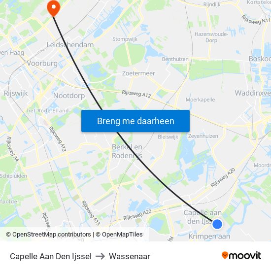 Capelle Aan Den Ijssel to Wassenaar map