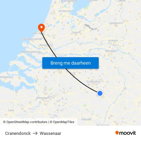 Cranendonck to Wassenaar map