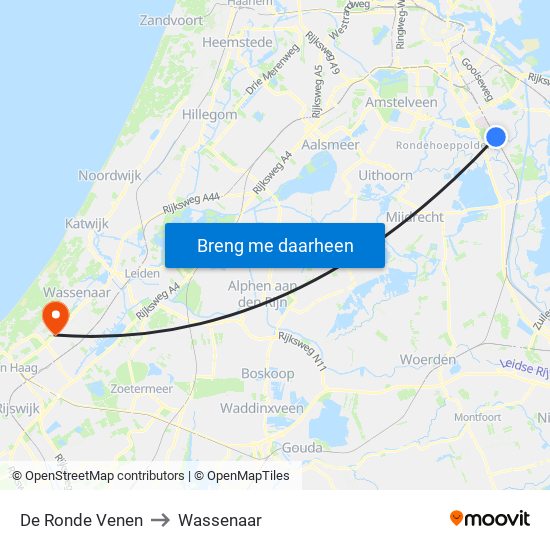 De Ronde Venen to Wassenaar map