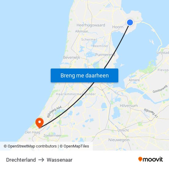 Drechterland to Wassenaar map