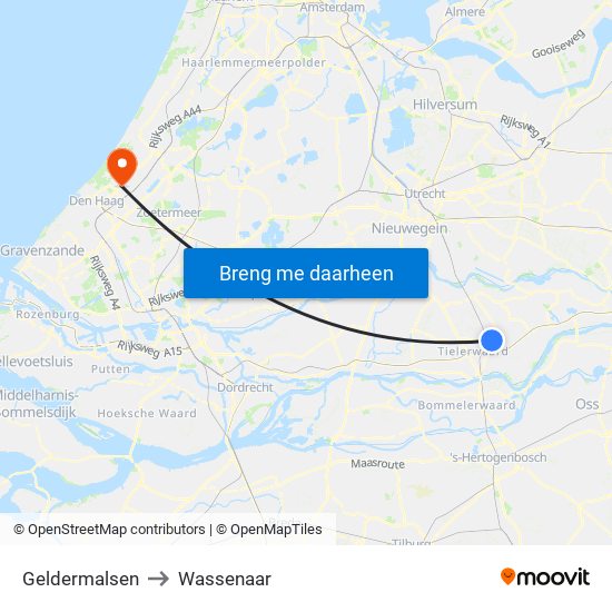 Geldermalsen to Wassenaar map