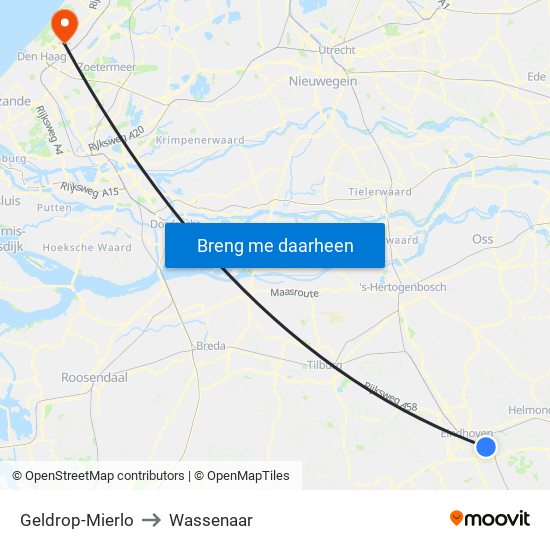 Geldrop-Mierlo to Wassenaar map