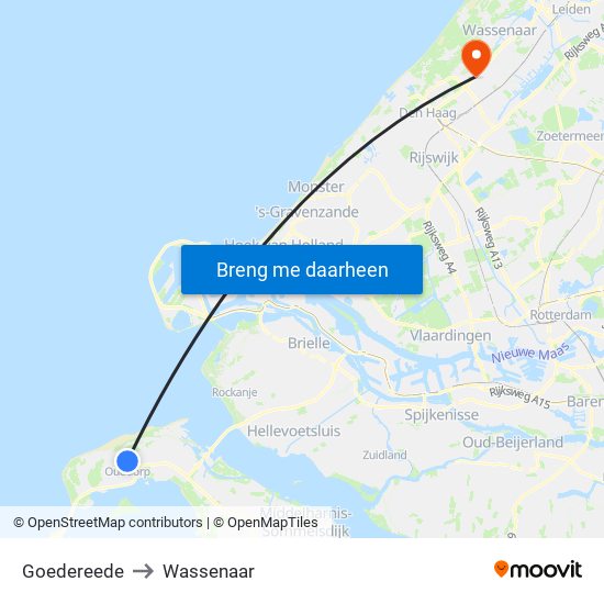 Goedereede to Wassenaar map