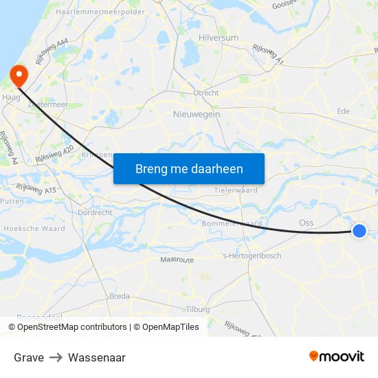 Grave to Wassenaar map