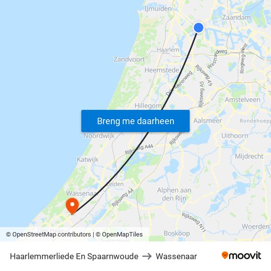 Haarlemmerliede En Spaarnwoude to Wassenaar map