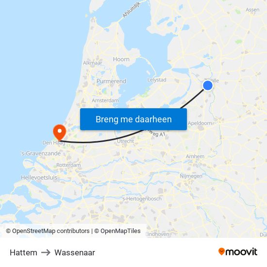 Hattem to Wassenaar map