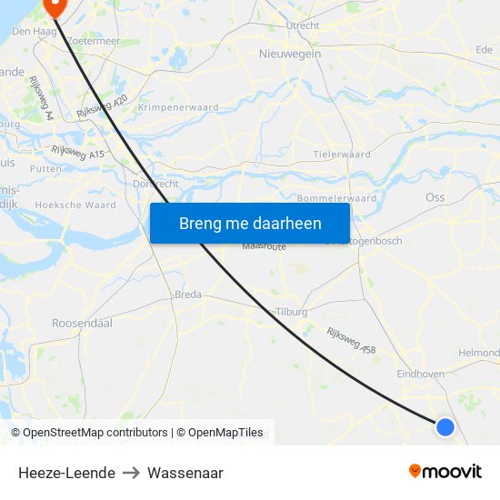 Heeze-Leende to Wassenaar map