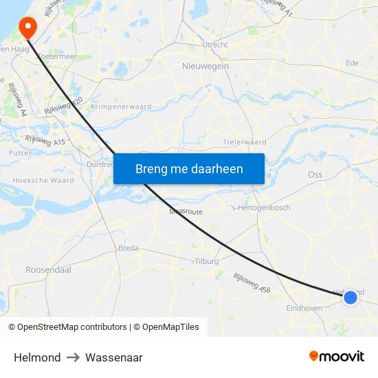 Helmond to Wassenaar map