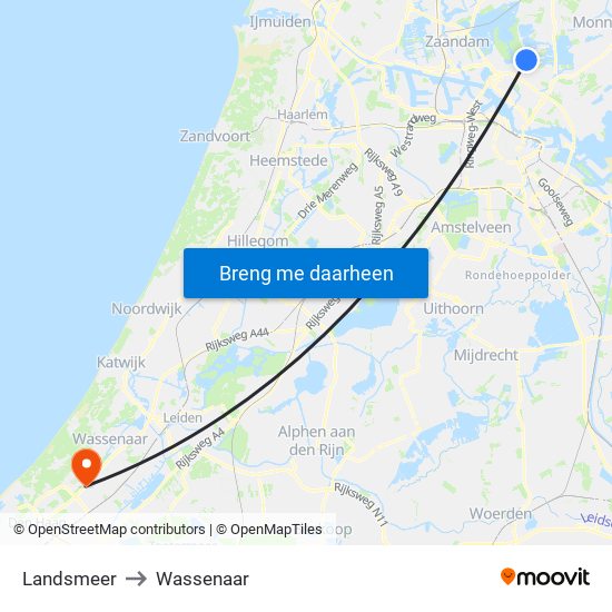 Landsmeer to Wassenaar map