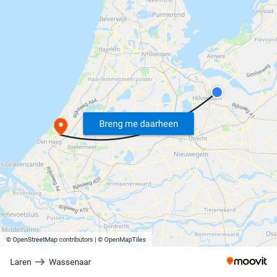 Laren to Wassenaar map