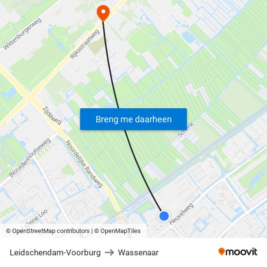 Leidschendam-Voorburg to Wassenaar map