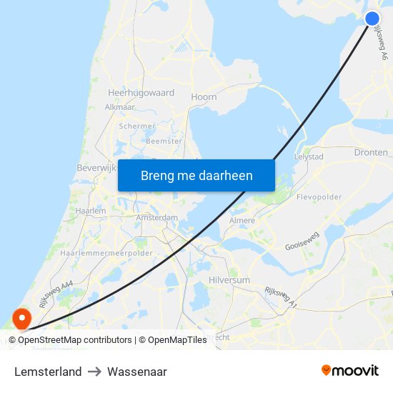 Lemsterland to Wassenaar map