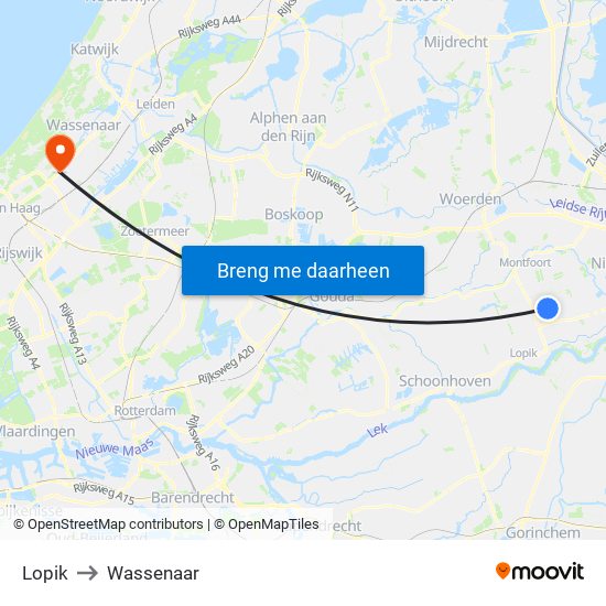 Lopik to Wassenaar map