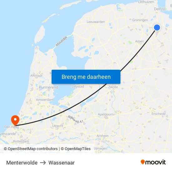 Menterwolde to Wassenaar map