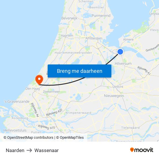 Naarden to Wassenaar map