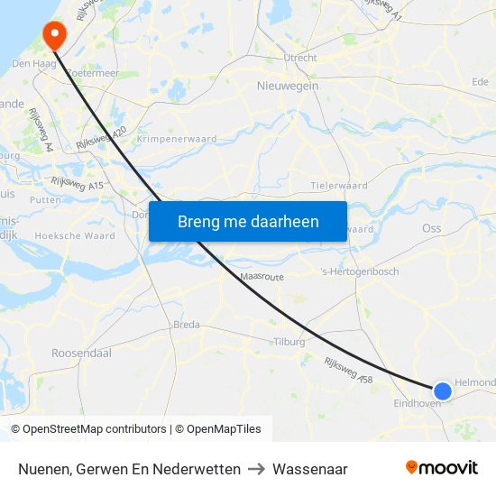 Nuenen, Gerwen En Nederwetten to Wassenaar map