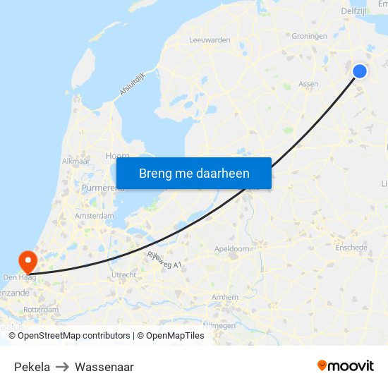 Pekela to Wassenaar map