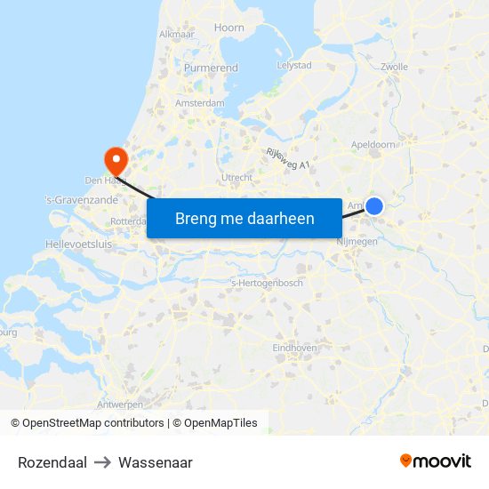 Rozendaal to Wassenaar map
