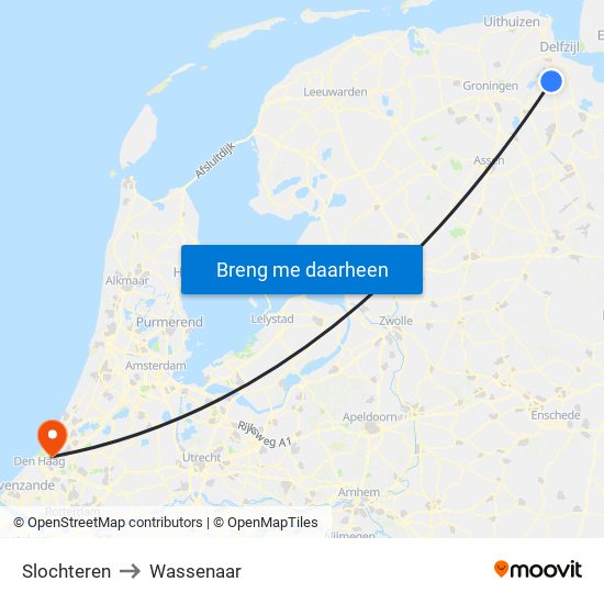 Slochteren to Wassenaar map