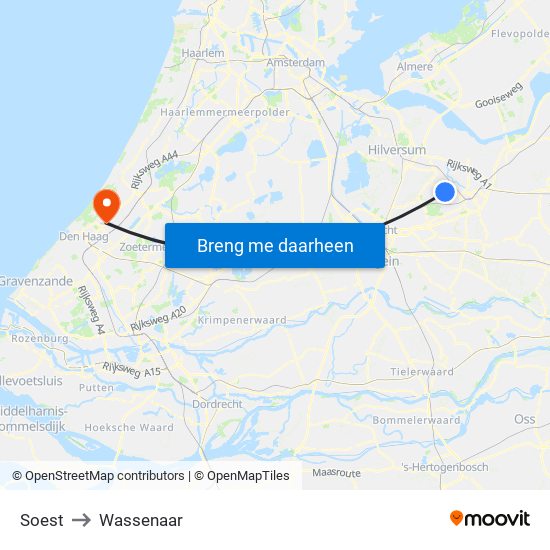 Soest to Wassenaar map