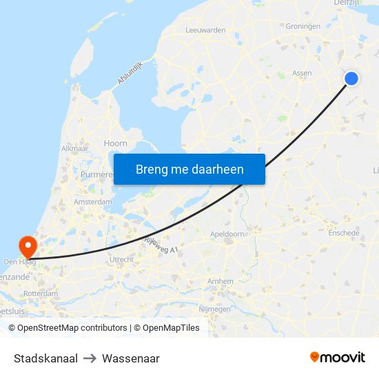 Stadskanaal to Wassenaar map