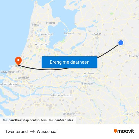 Twenterand to Wassenaar map