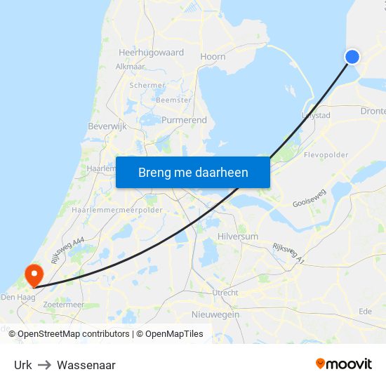Urk to Wassenaar map