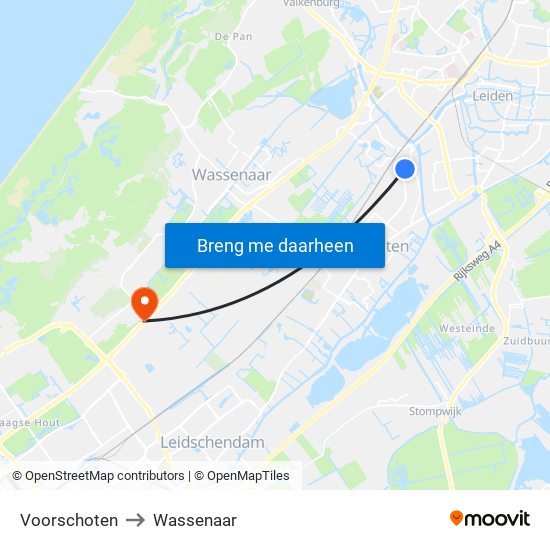Voorschoten to Wassenaar map