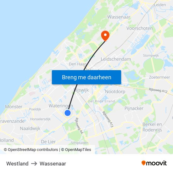 Westland to Wassenaar map