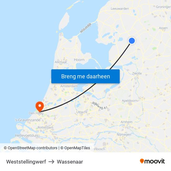 Weststellingwerf to Wassenaar map