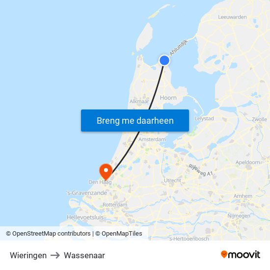 Wieringen to Wassenaar map