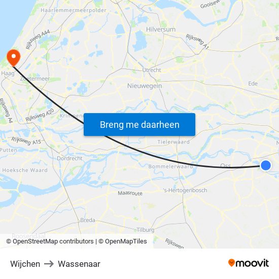 Wijchen to Wassenaar map