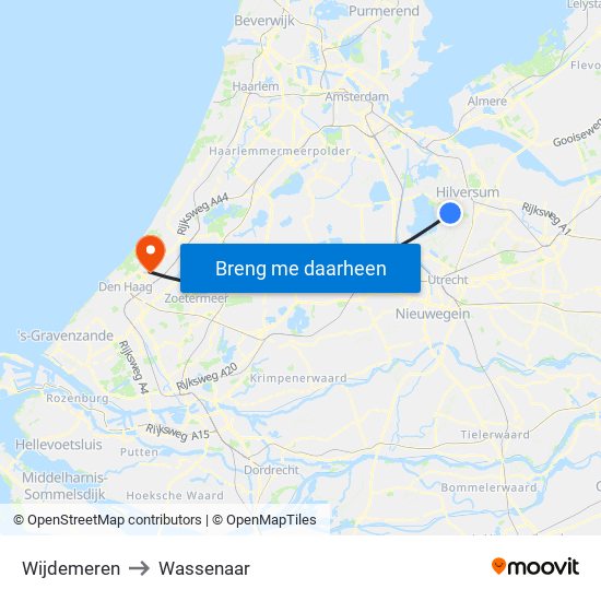 Wijdemeren to Wassenaar map